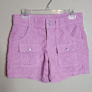 BDG 4 Light Purple Corduroy High Waist Cargo Shorts